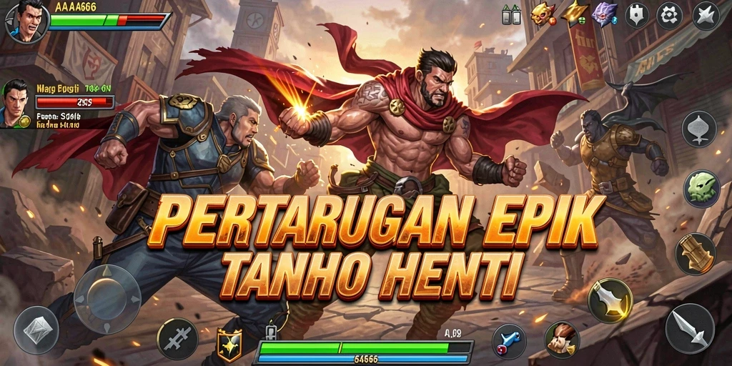 Menampilkan berbagai karakter bertarung dalam arena berdimensi tinggi.