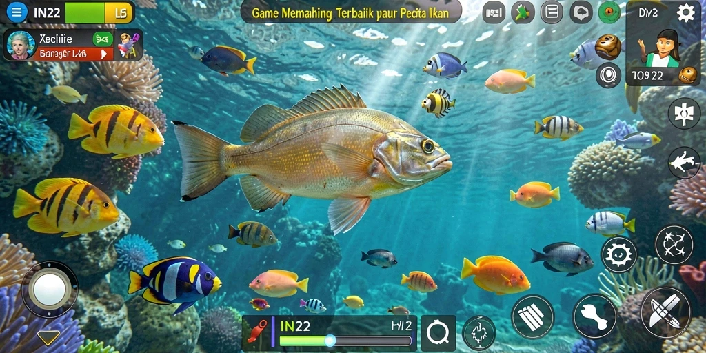 Gameplay IN22 menampilkan pengalaman memancing yang seru dan realistis.