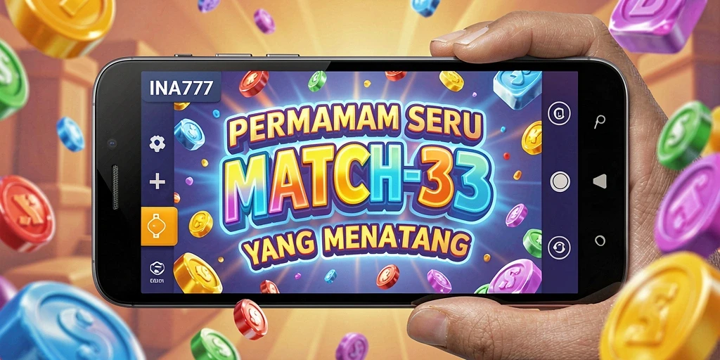 Tampilan gameplay INA777 dengan elemen Match-3 yang menarik.
