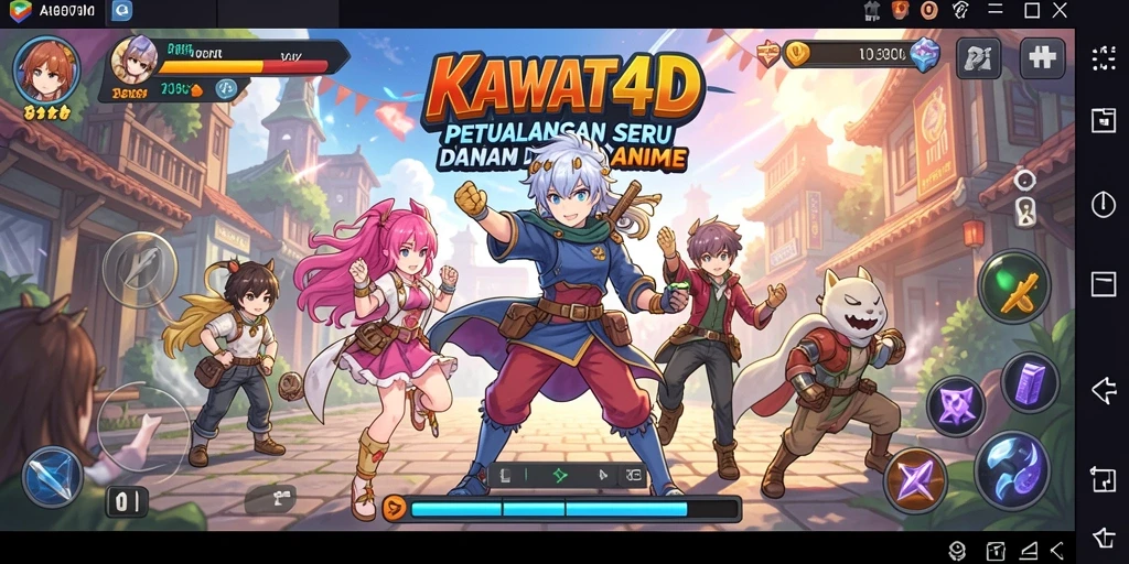 Gameplay KAWAT4D yang seru dengan karakter anime favorit.