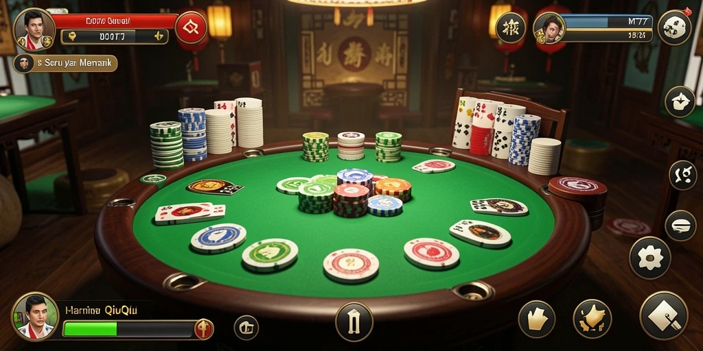 Gameplay QiuQiu yang menegangkan dan interaktif.