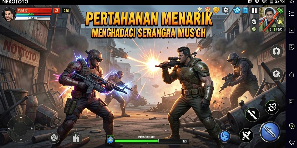 Gameplay seru dalam NEKOTOTO Tower Defense.