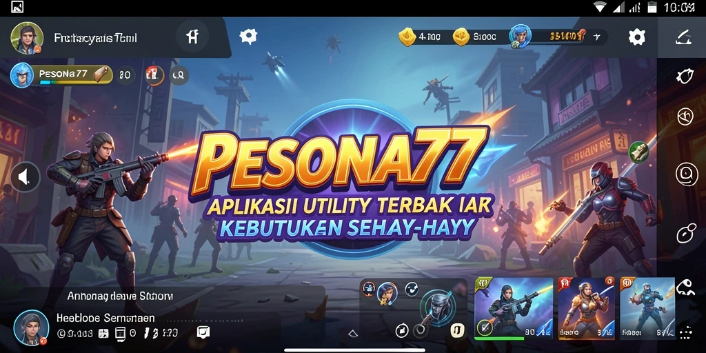 Screenshot utama PESONA77 menampilkan antarmuka aplikasi Utility yang ramah pengguna.