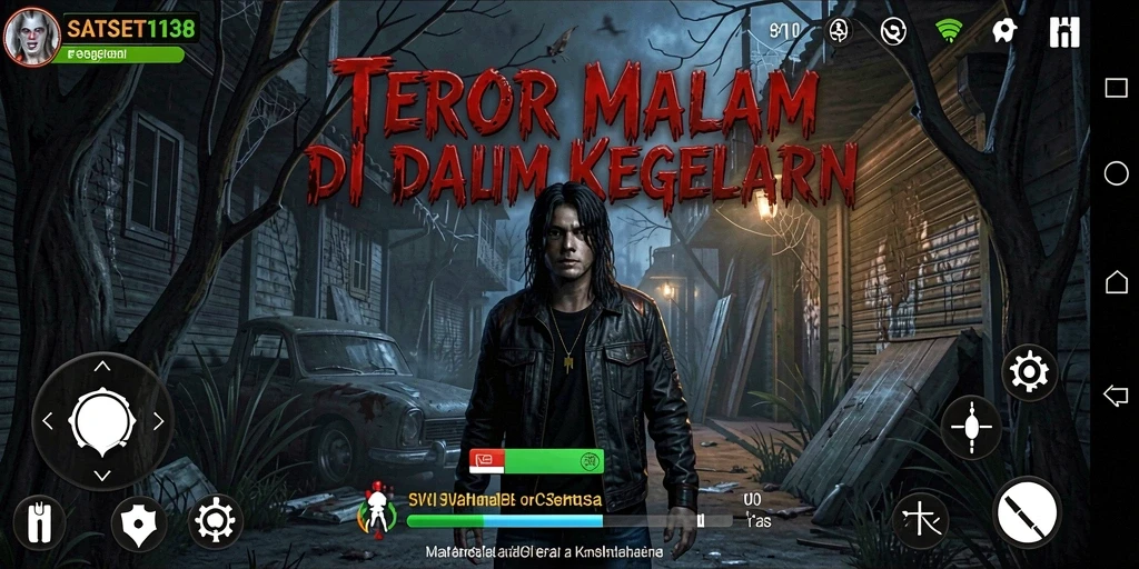 Tampilan gameplay menakutkan dengan banyak elemen horror.