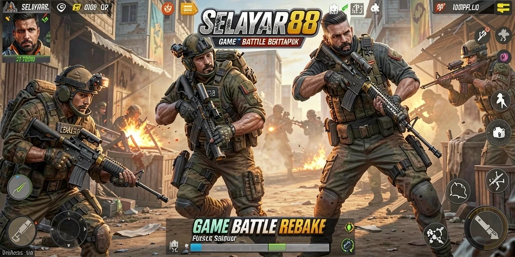 Tampilan gameplay seru di <strong>SELAYAR88</strong> dengan suasana pertempuran yang intens.